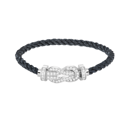 [Auream]CHANCE LARGE 8 FIGURE BUCKLE FULL DIAMOND BRACELET SILVER