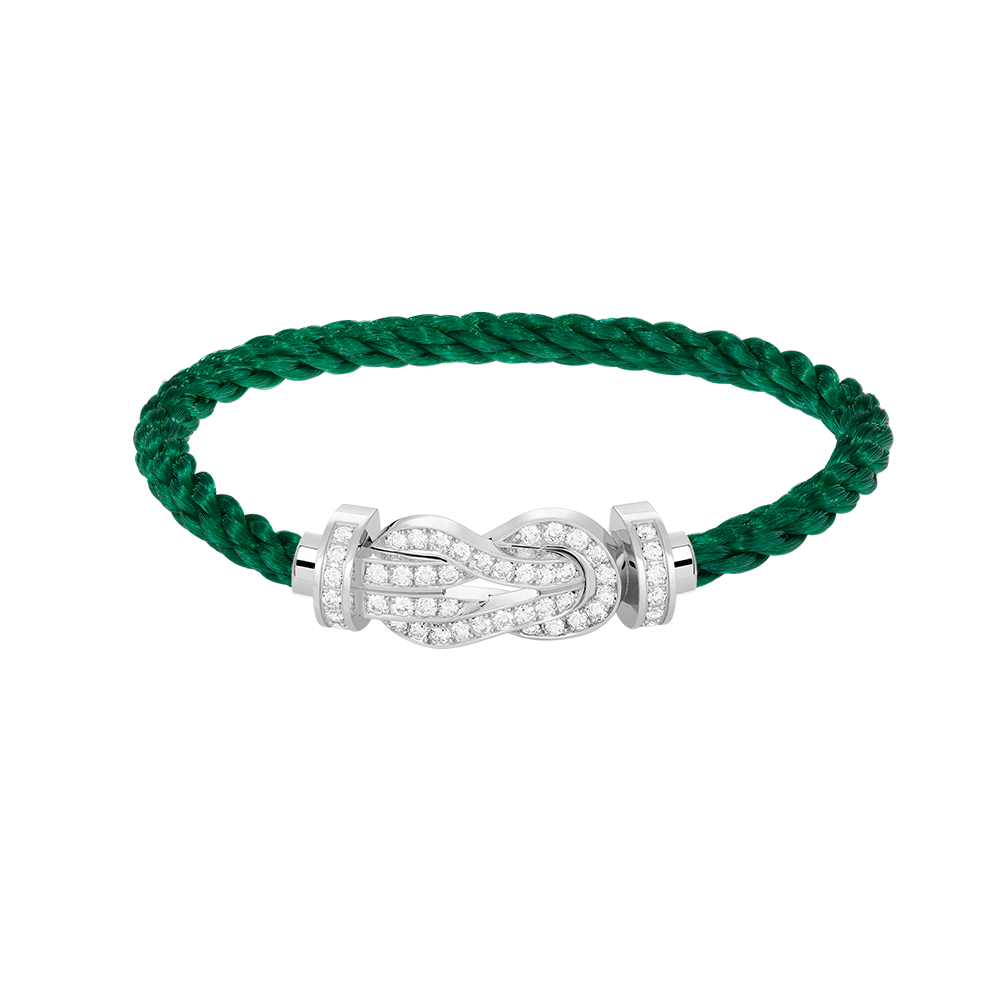 [Auream]CHANCE LARGE 8 FIGURE BUCKLE FULL DIAMOND BRACELET SILVER