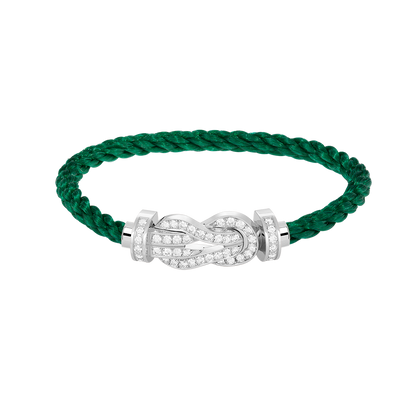 [Auream]CHANCE LARGE 8 FIGURE BUCKLE FULL DIAMOND BRACELET SILVER