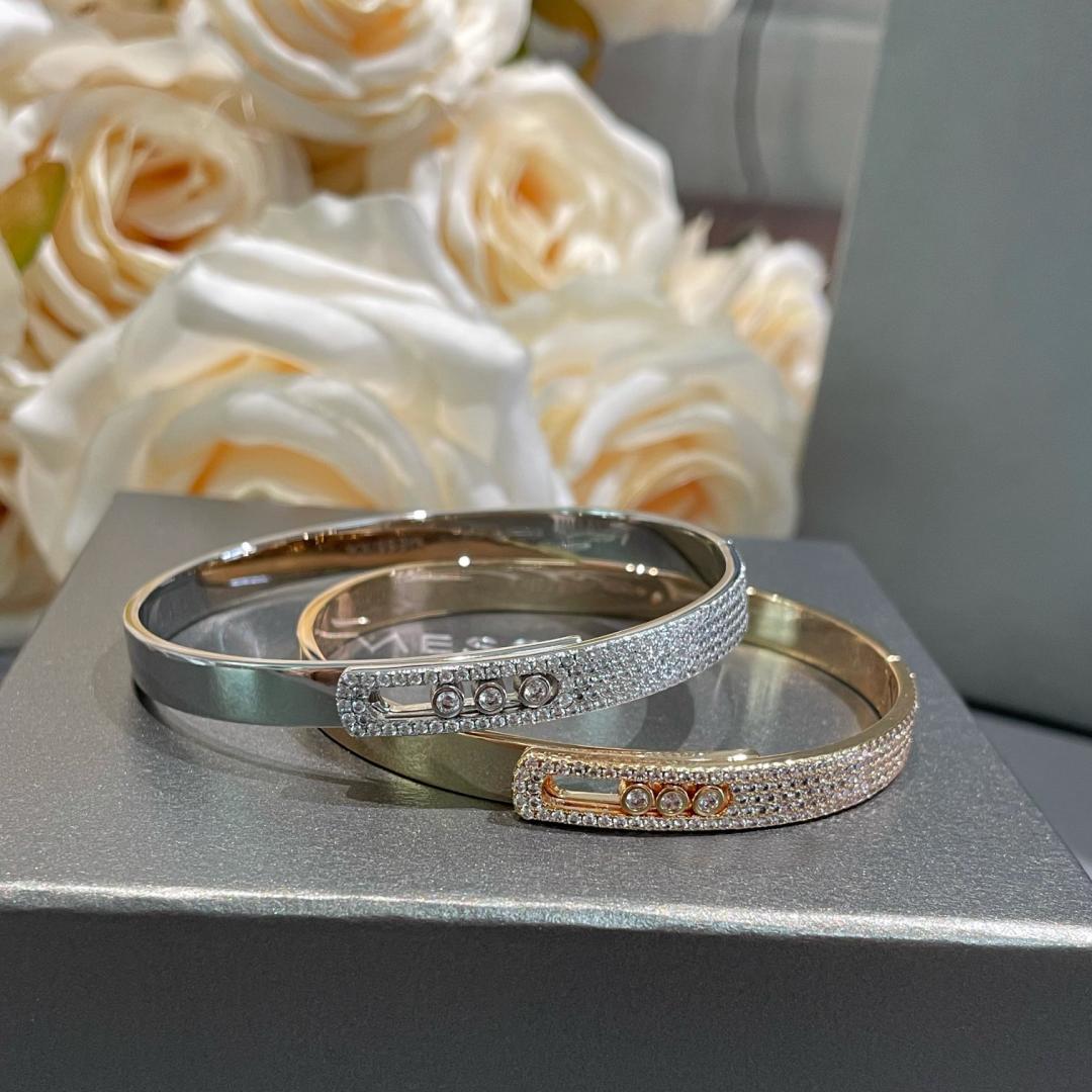 [Auream]Move Noa Rose Gold Pavé Diamond Bangle Bracelet