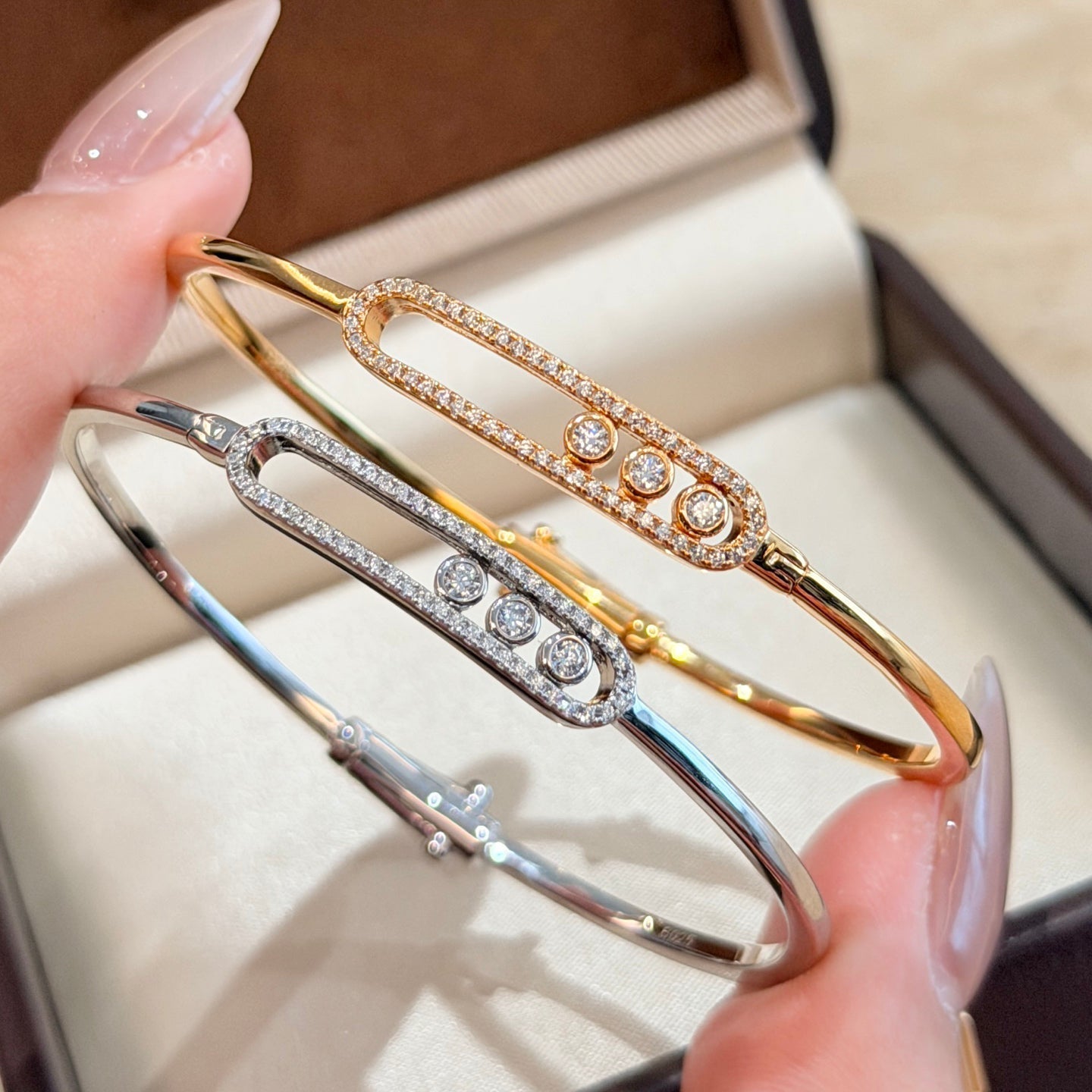 [Auream]Move Pavé Diamond Bangle Bracelet M