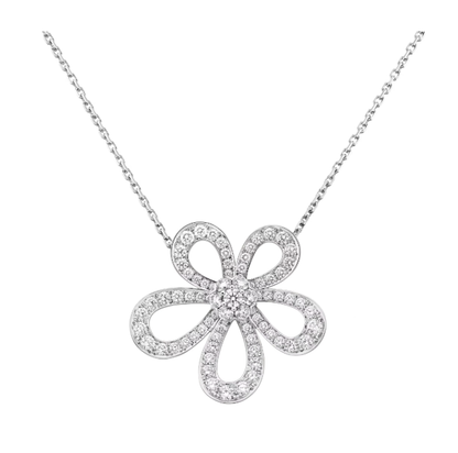 [Auream]FLOWERLACE NECKLACE FULL DIAMONDS