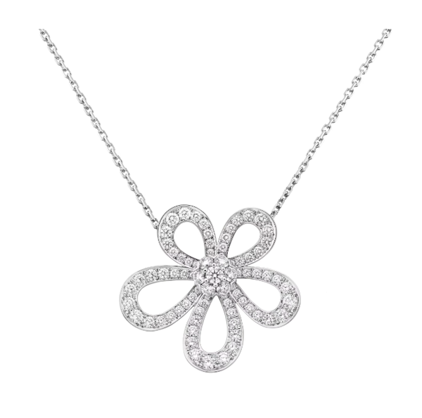 [Auream]FLOWERLACE NECKLACE FULL DIAMONDS