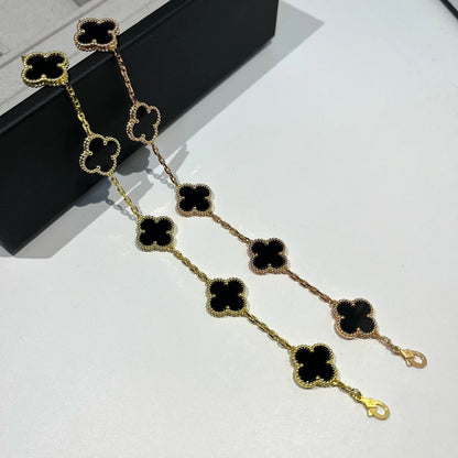 [Auream] CLOVER 5 MOTIF ONYXS BRACELET COLLECTION