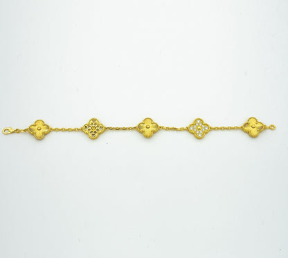 [Auream] CLOVER 5 MOTIF LASER BRACELET COLLECTION