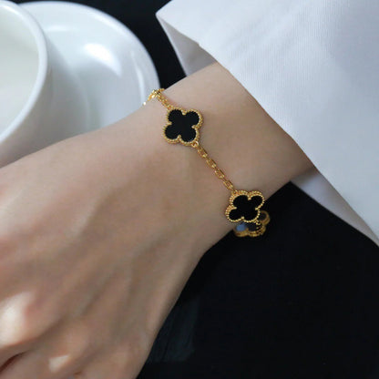 [Auream] CLOVER 5 MOTIF ONYXS BRACELET COLLECTION