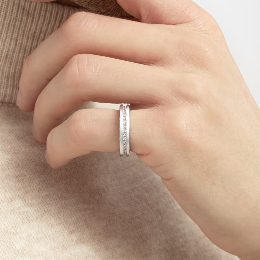 [Auream]ZERO 1 ONE-BAND PAVED DIAMONDS ON THE SPIRAL RING