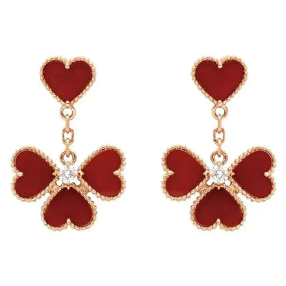 [Auream]SWEET CLOVER CARNELIAN EARRINGS