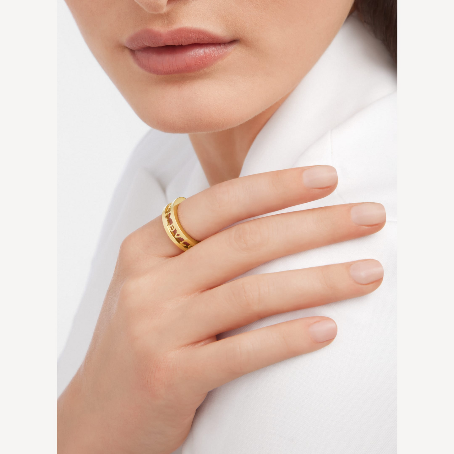 [Auream]ZERO 1 ONE-BAND WITH OPENWORK LOGO SPIRAL RING