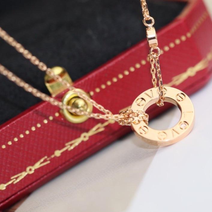[Auream]LOVE NECKLACE ADJUSTABLE ROSE GOLD 2 DIAMOND