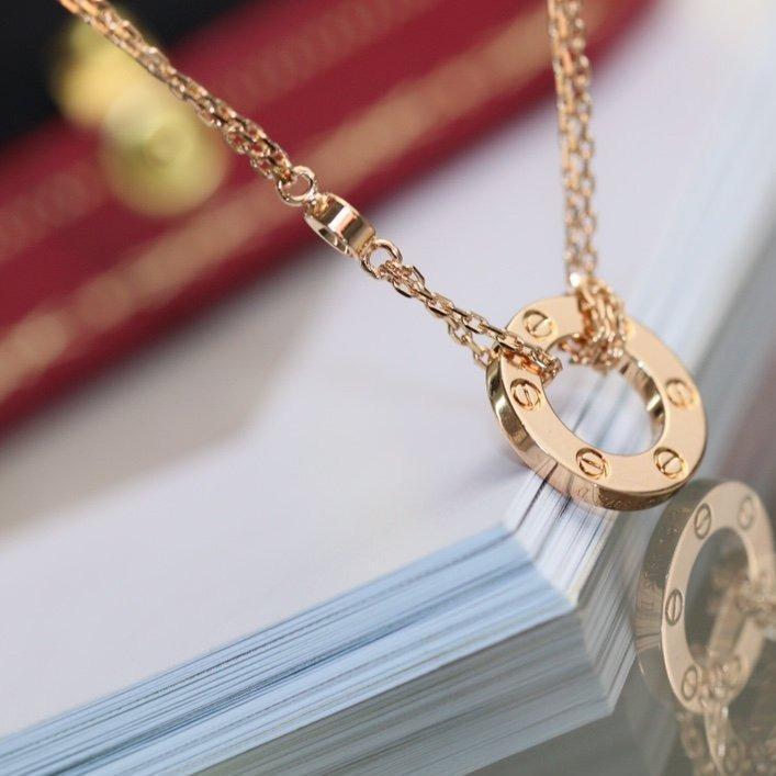 [Auream]LOVE NECKLACE ADJUSTABLE ROSE GOLD 2 DIAMOND