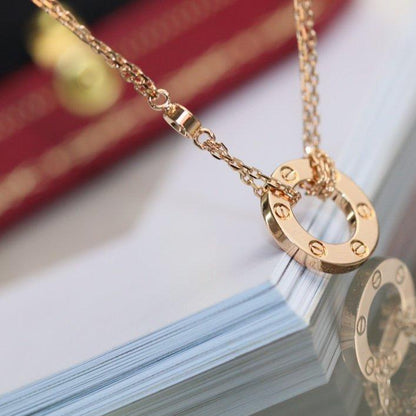 [Auream]LOVE NECKLACE ADJUSTABLE ROSE GOLD 2 DIAMOND