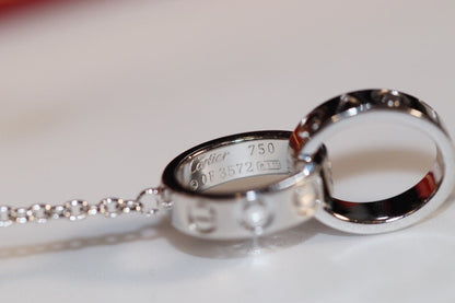 [Auream]LOVE NECKLACE PINK GOLD AND SILVER