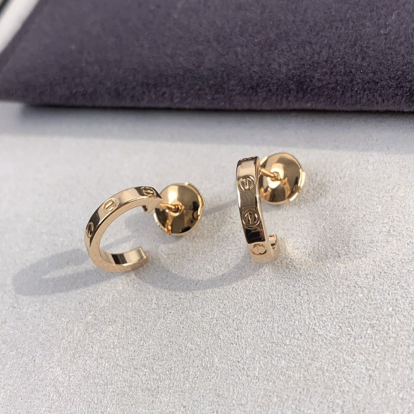 [Auream]LOVE EARRINGS 2.65MM PINK GOLD