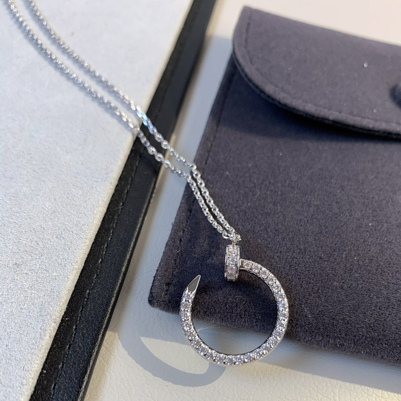 [Auream]JUSTE NECKLACE SILVER DIAMONDS