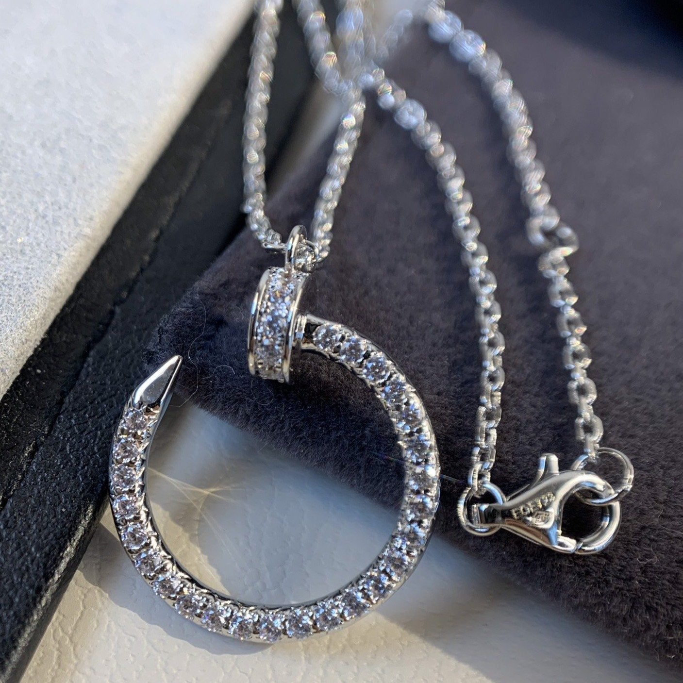 [Auream]JUSTE NECKLACE SILVER DIAMONDS