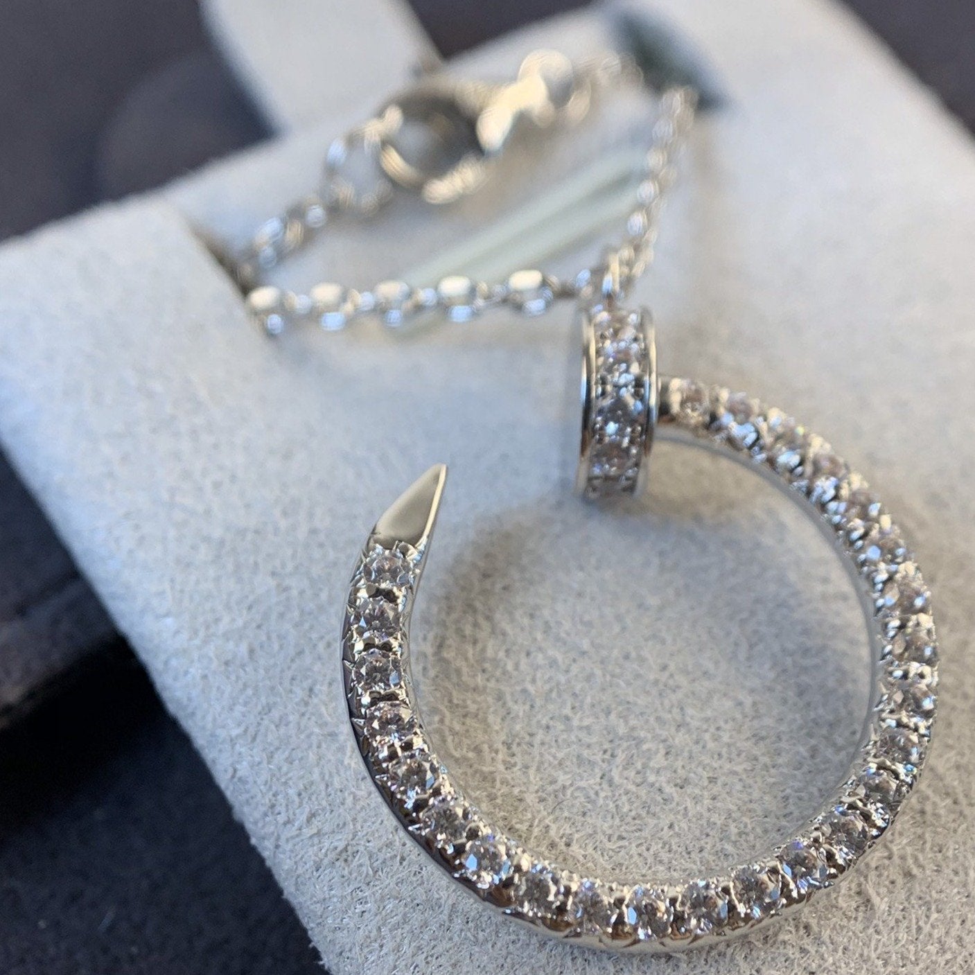 [Auream]JUSTE NECKLACE SILVER DIAMONDS
