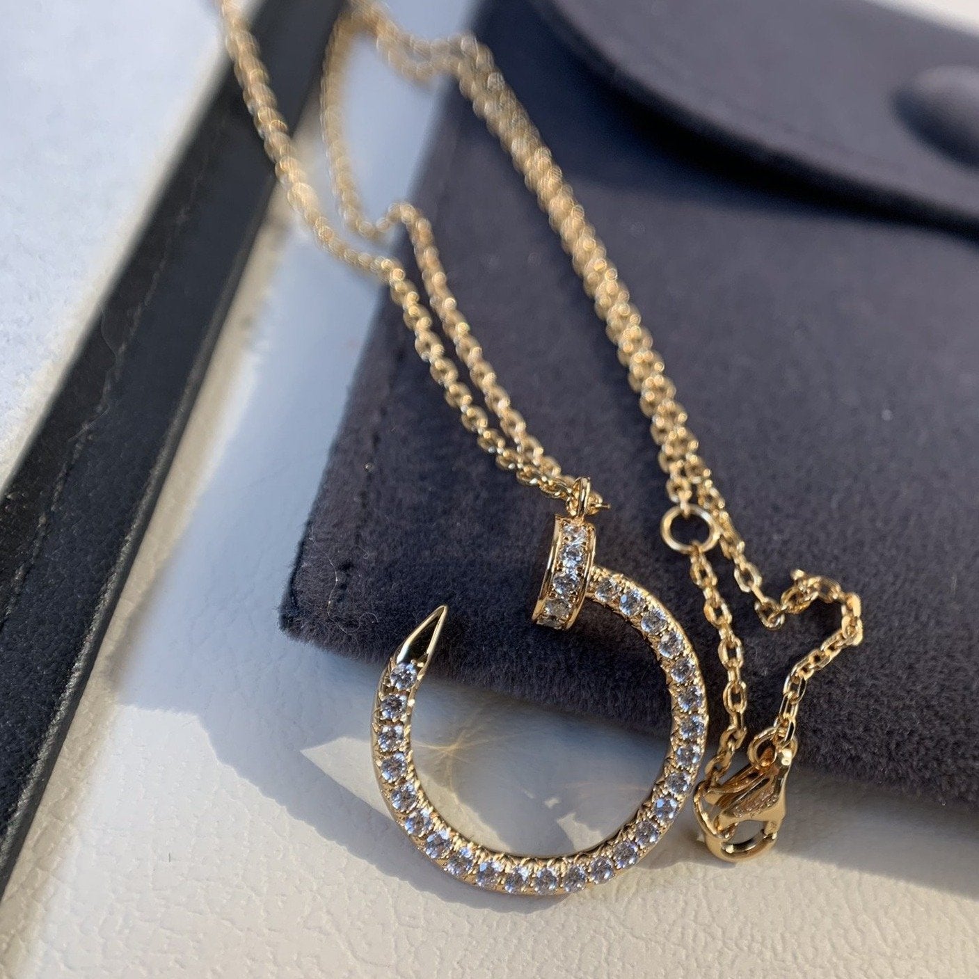 [Auream]JUSTE NECKLACE PINK GOLD DIAMONDS