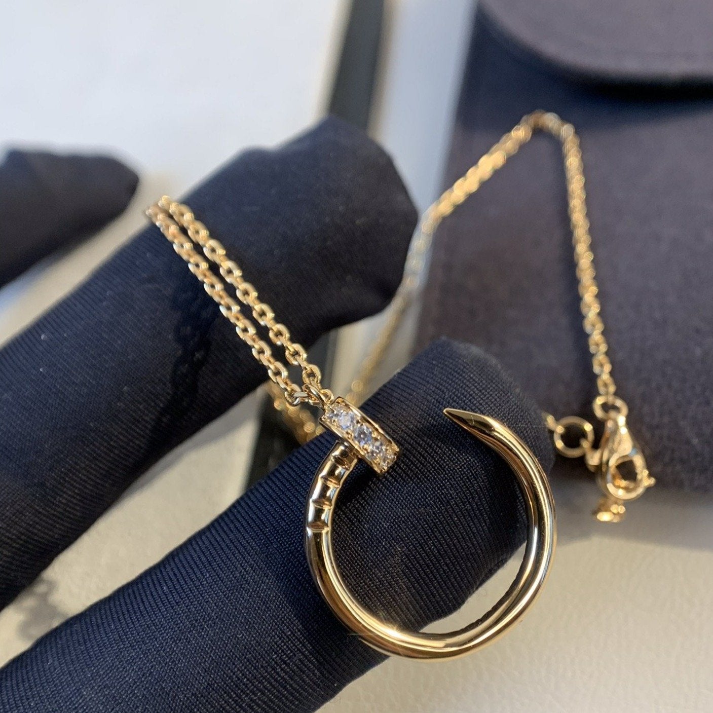 [Auream]JUSTE NECKLACE PINK GOLD DIAMONDS