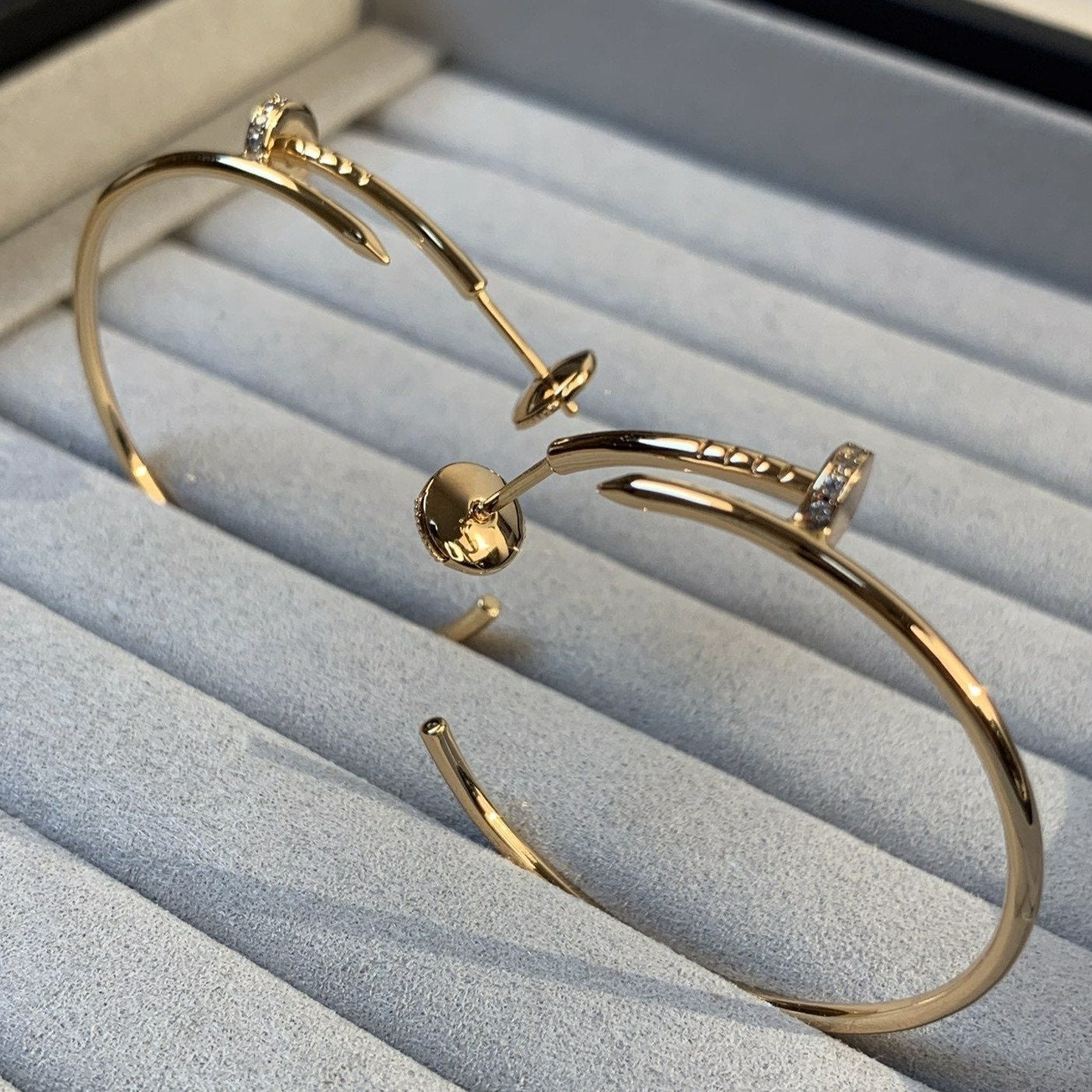 [Auream]JUSTE EARRINGS GOLD DIAMONDS 1.8MM
