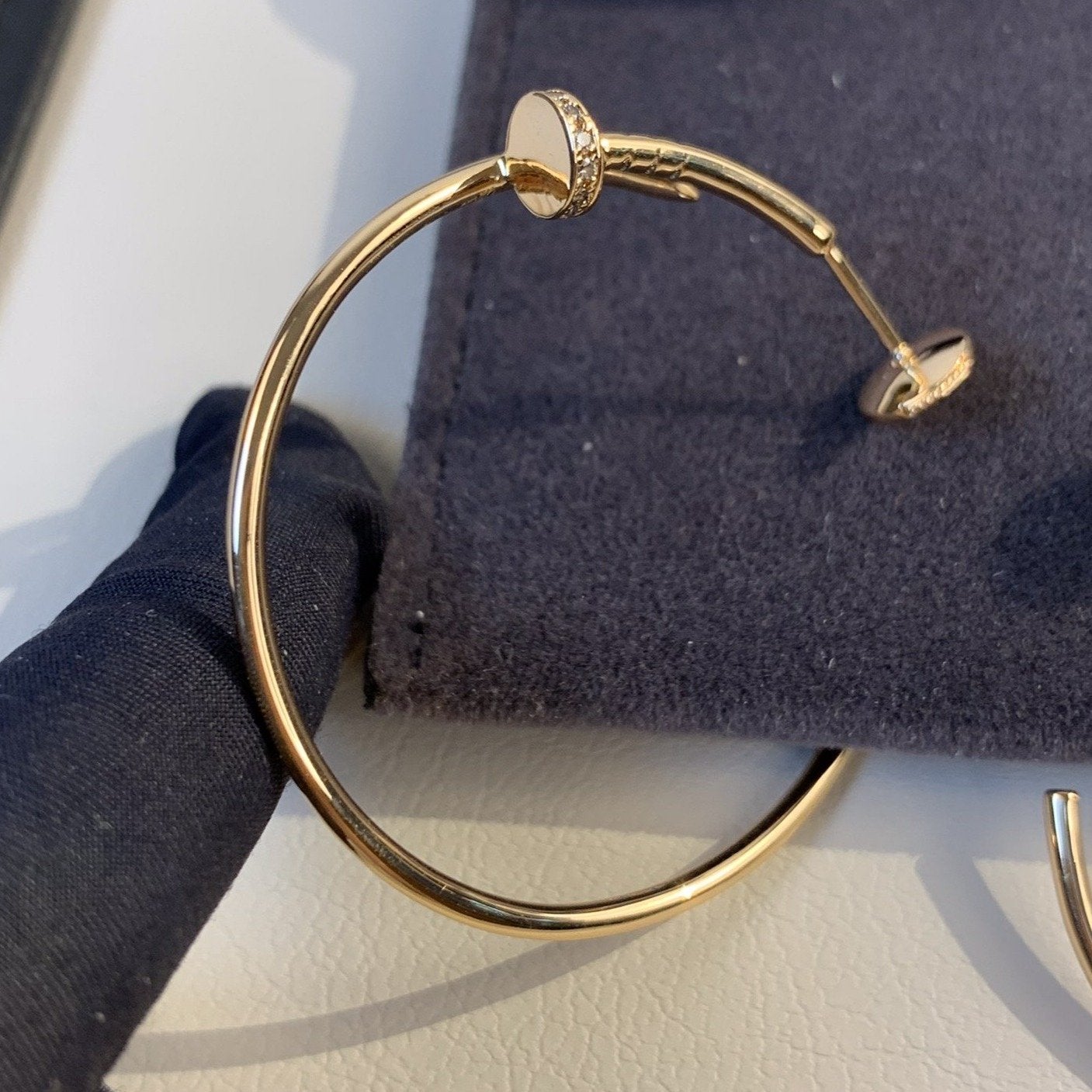 [Auream]JUSTE EARRINGS GOLD DIAMONDS 1.8MM