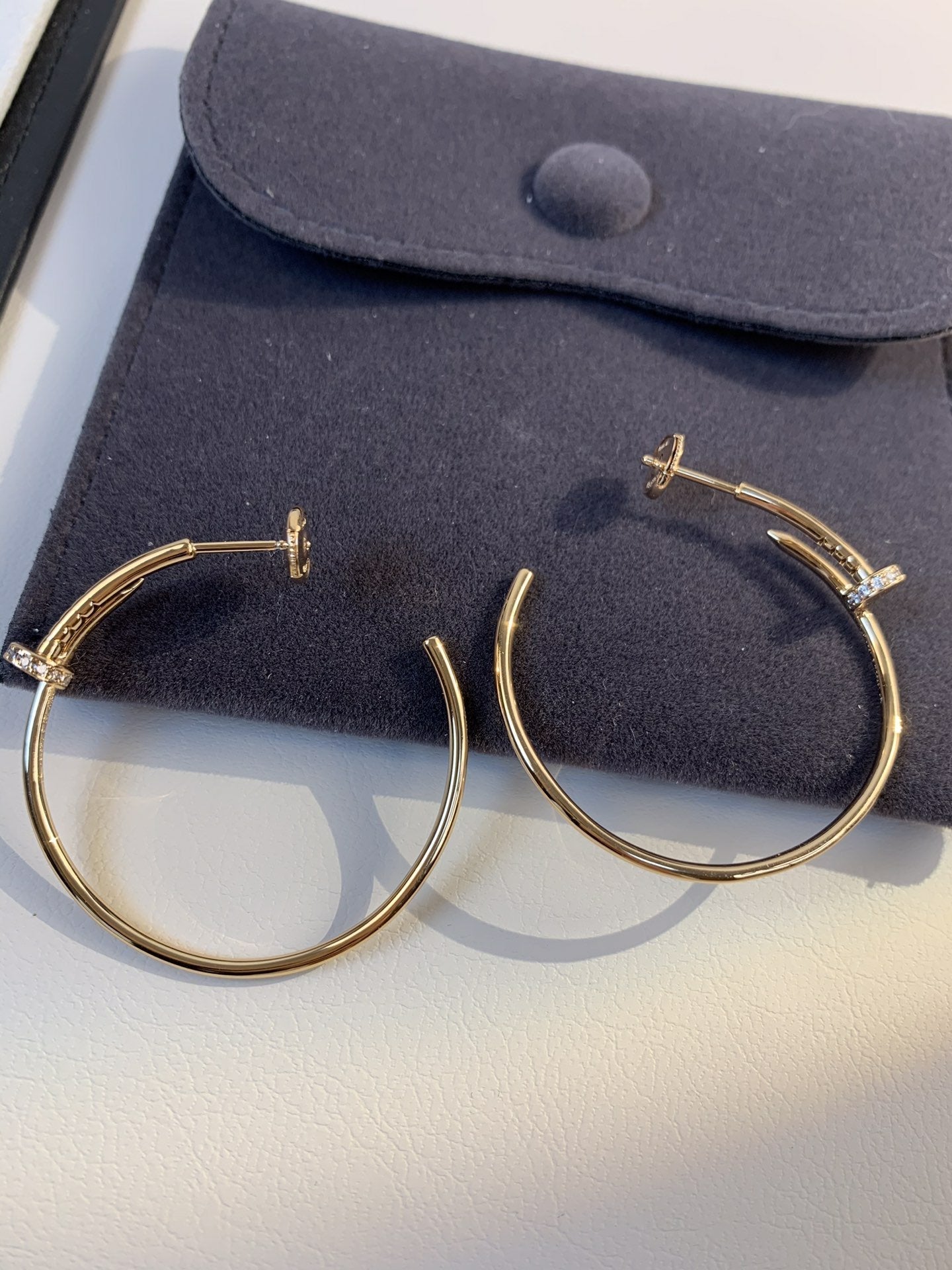[Auream]JUSTE EARRINGS GOLD DIAMONDS 1.8MM