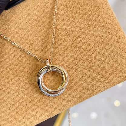 [Auream]TRINITY NECKLACE SILVER GOLD PINK GOLD DIAMONDS
