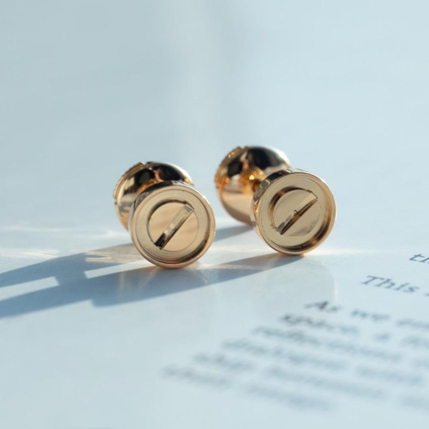 [Auream]LOVE EARRINGS PINK GOLD 10MM