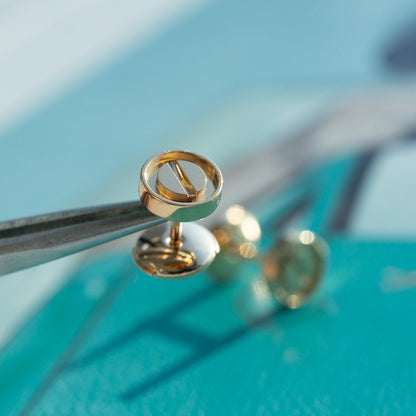 [Auream]LOVE EARRINGS PINK GOLD 10MM