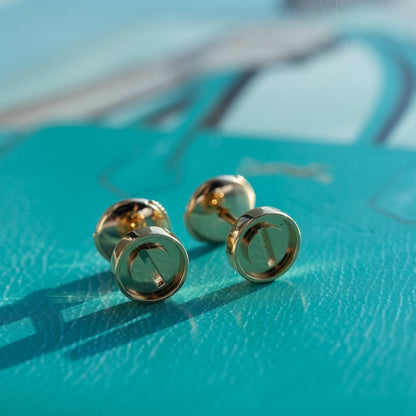 [Auream]LOVE EARRINGS PINK GOLD 10MM