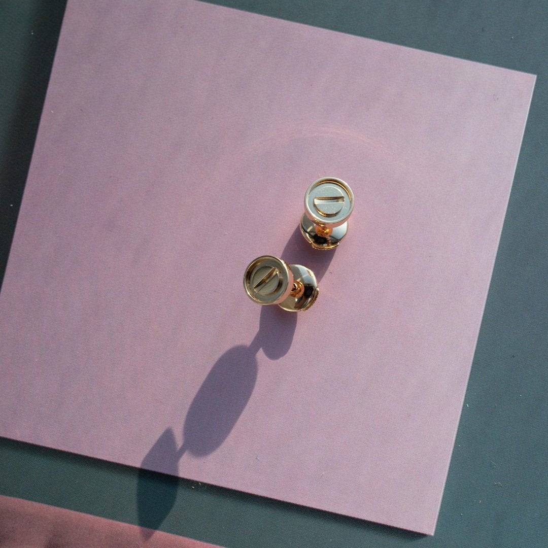 [Auream]LOVE EARRINGS PINK GOLD 10MM