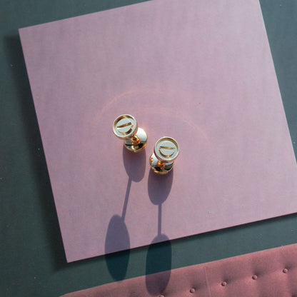 [Auream]LOVE EARRINGS PINK GOLD 10MM