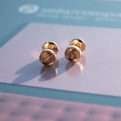 [Auream]LOVE EARRINGS PINK GOLD 10MM