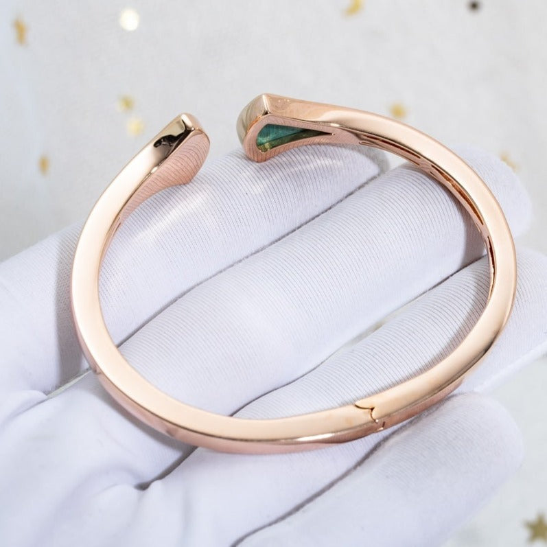 [Auream]DREAM BRACELET OPEN MALACHITE PINK GOLD