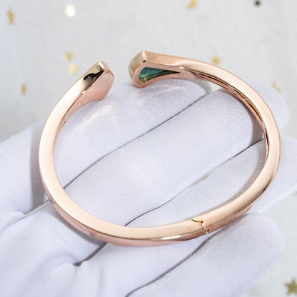 [Auream]DREAM BRACELET OPEN MALACHITE PINK GOLD