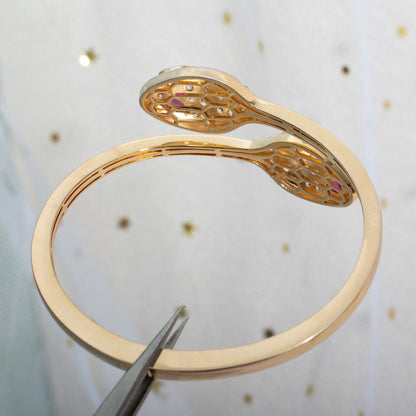 [Auream]SERPENTI BRACELET PINK GOLD DIAMOND DOUBLE SNAKE