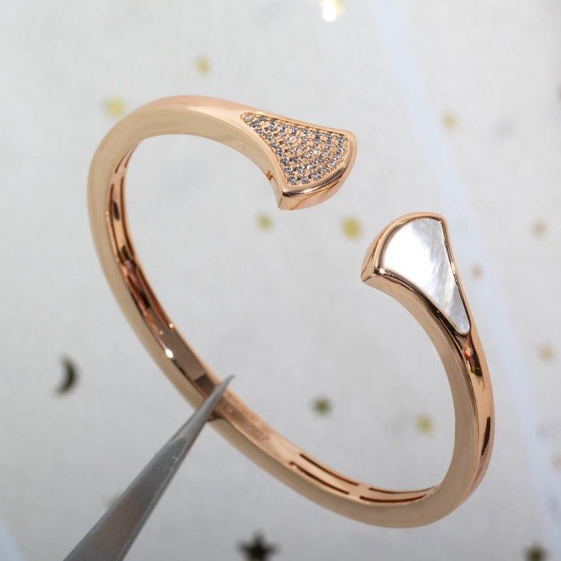 [Auream]DREAM BRACELET OPEN PINK GOLD MOP DIAMOND
