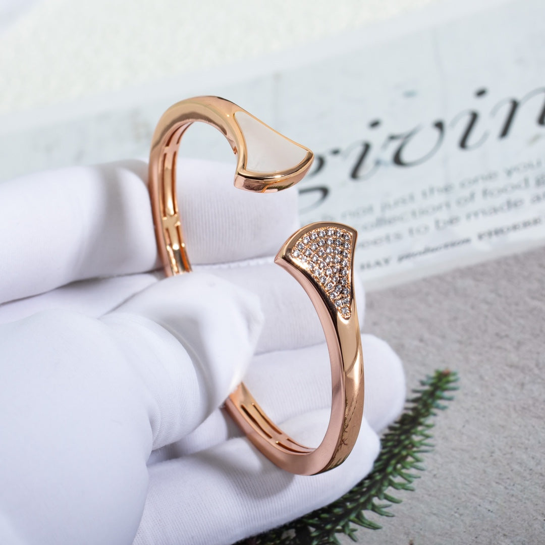 [Auream]DREAM BRACELET OPEN PINK GOLD MOP DIAMOND