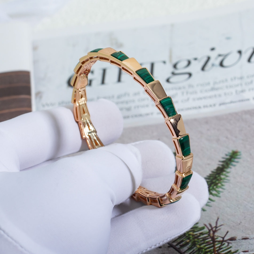 [Auream]SERPENTI BRACELET PINK GOLD MALACHITE