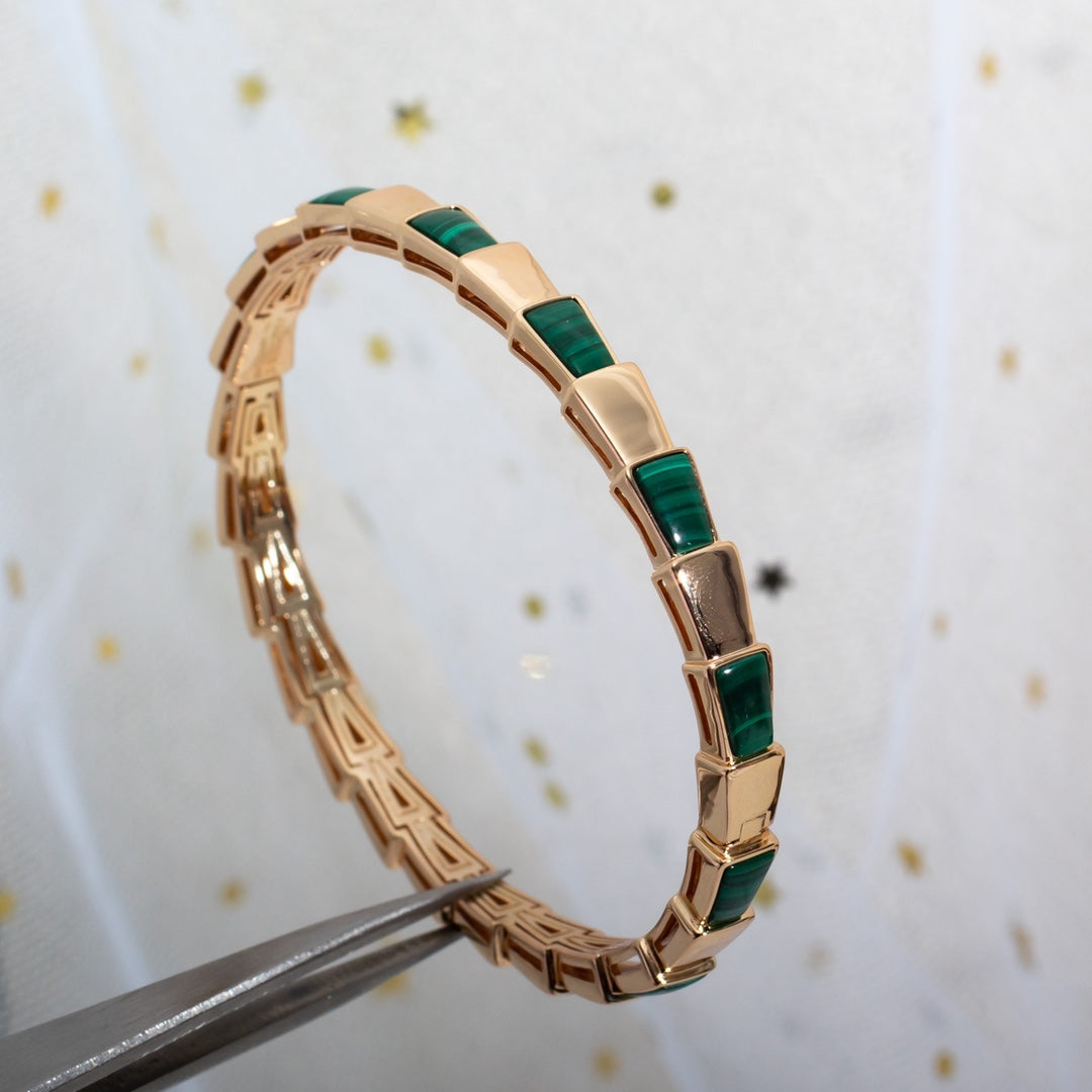 [Auream]SERPENTI BRACELET PINK GOLD MALACHITE