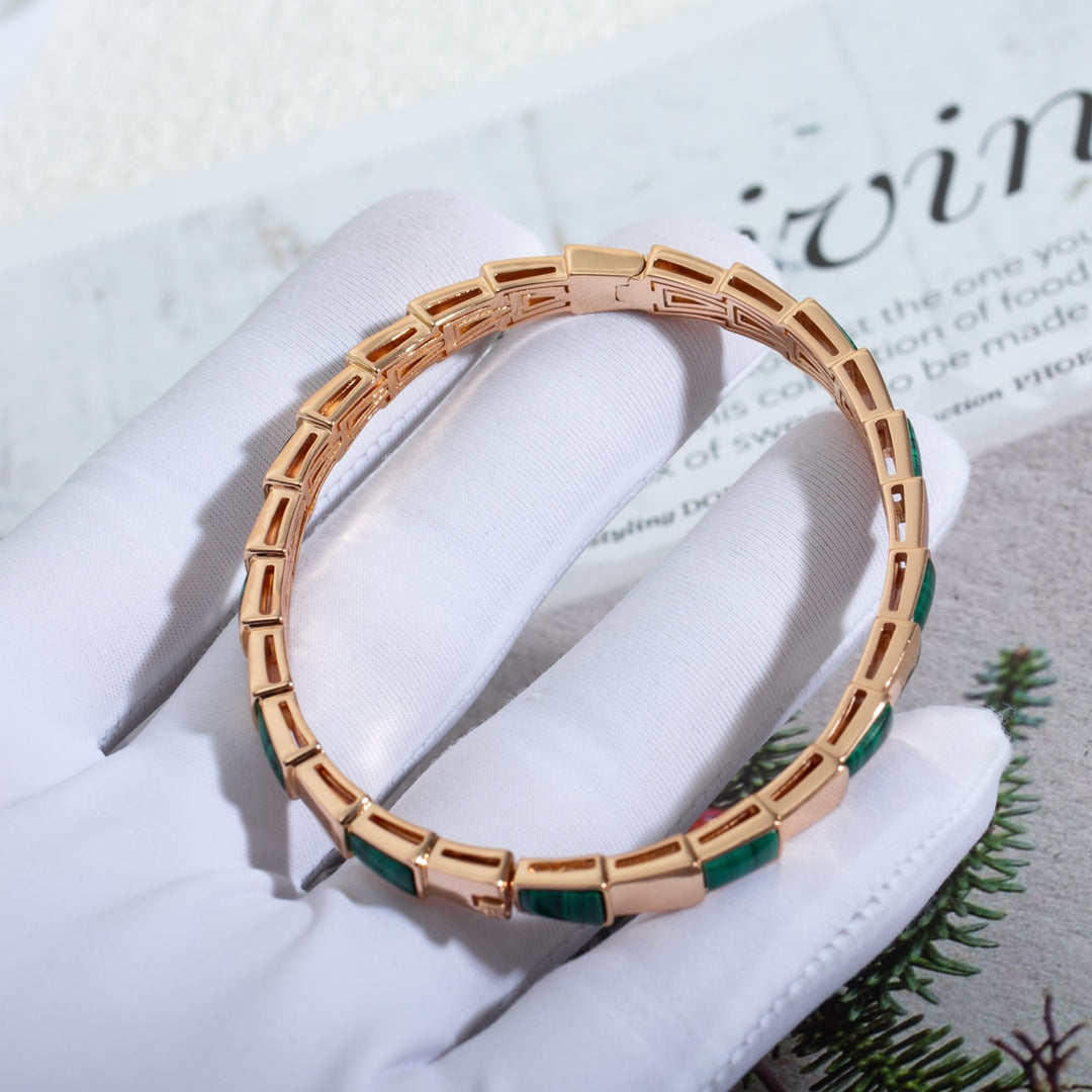 [Auream]SERPENTI BRACELET PINK GOLD MALACHITE