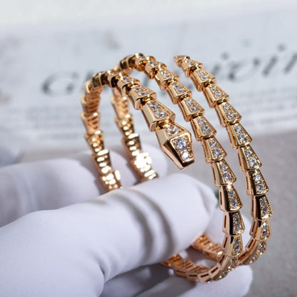 [Auream]SERPENTI BRACELET PINK GOLD DIAMOND DOUBLE ROW