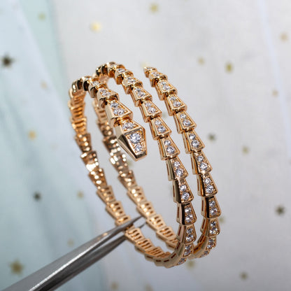 [Auream]SERPENTI BRACELET PINK GOLD DIAMOND DOUBLE ROW