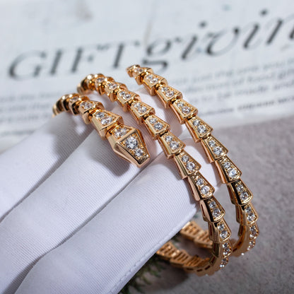 [Auream]SERPENTI BRACELET PINK GOLD DIAMOND DOUBLE ROW