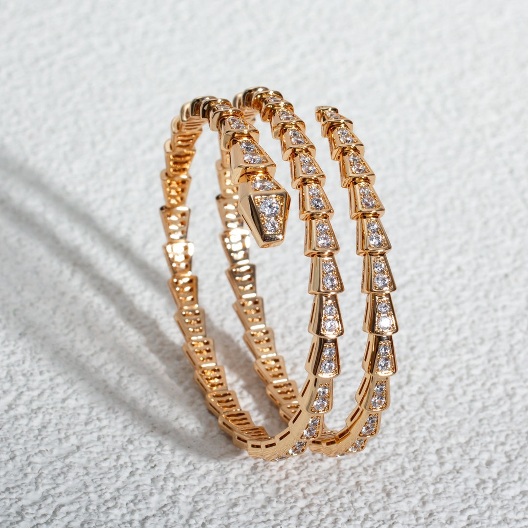 [Auream]SERPENTI BRACELET PINK GOLD DIAMOND DOUBLE ROW