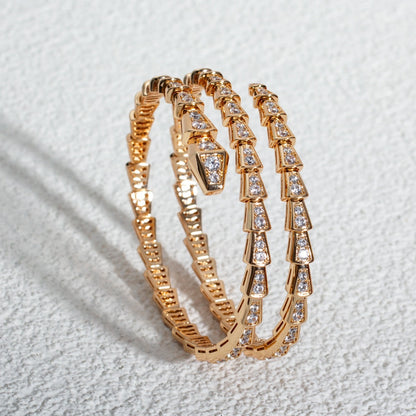 [Auream]SERPENTI BRACELET PINK GOLD DIAMOND DOUBLE ROW