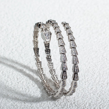 [Auream]SERPENTI BRACELET SILVER DIAMOND DOUBLE ROW