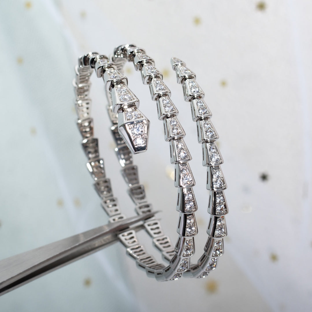 [Auream]SERPENTI BRACELET SILVER DIAMOND DOUBLE ROW