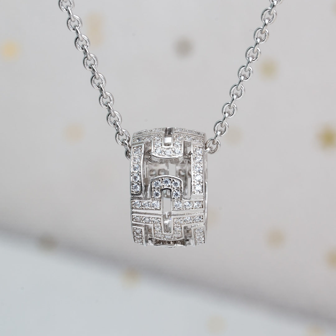 [Auream]PARENTESI NECKLACE SILVER DIAMOND