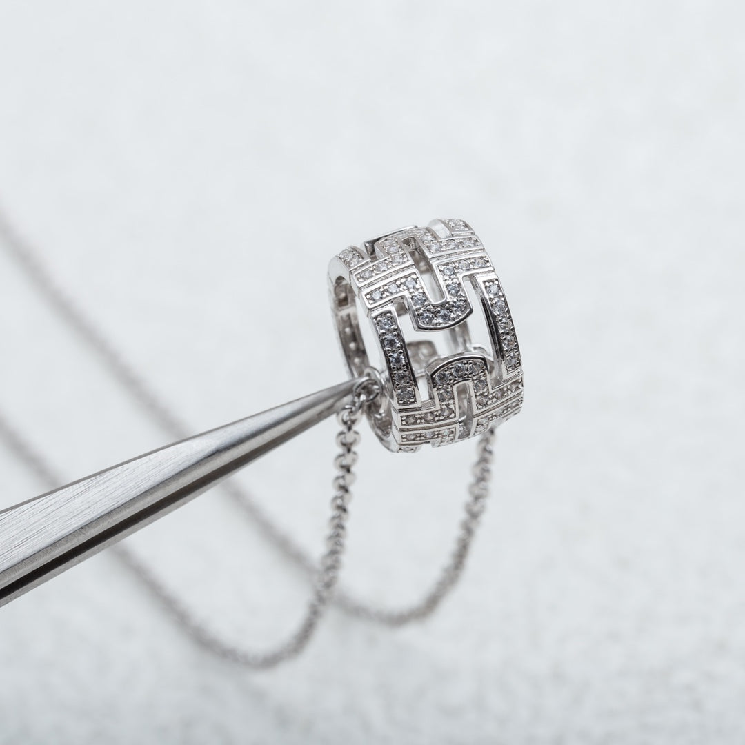 [Auream]PARENTESI NECKLACE SILVER DIAMOND